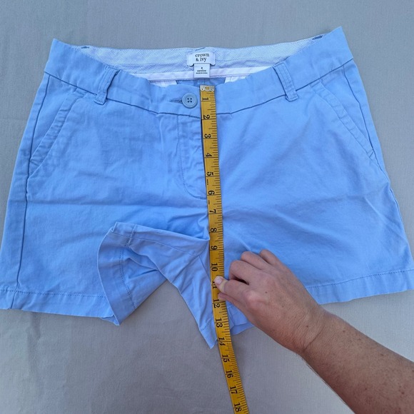 Caroline Blue Cotton Blend Shorts Size 8 Crown & Ivy - Picture 8 of 9